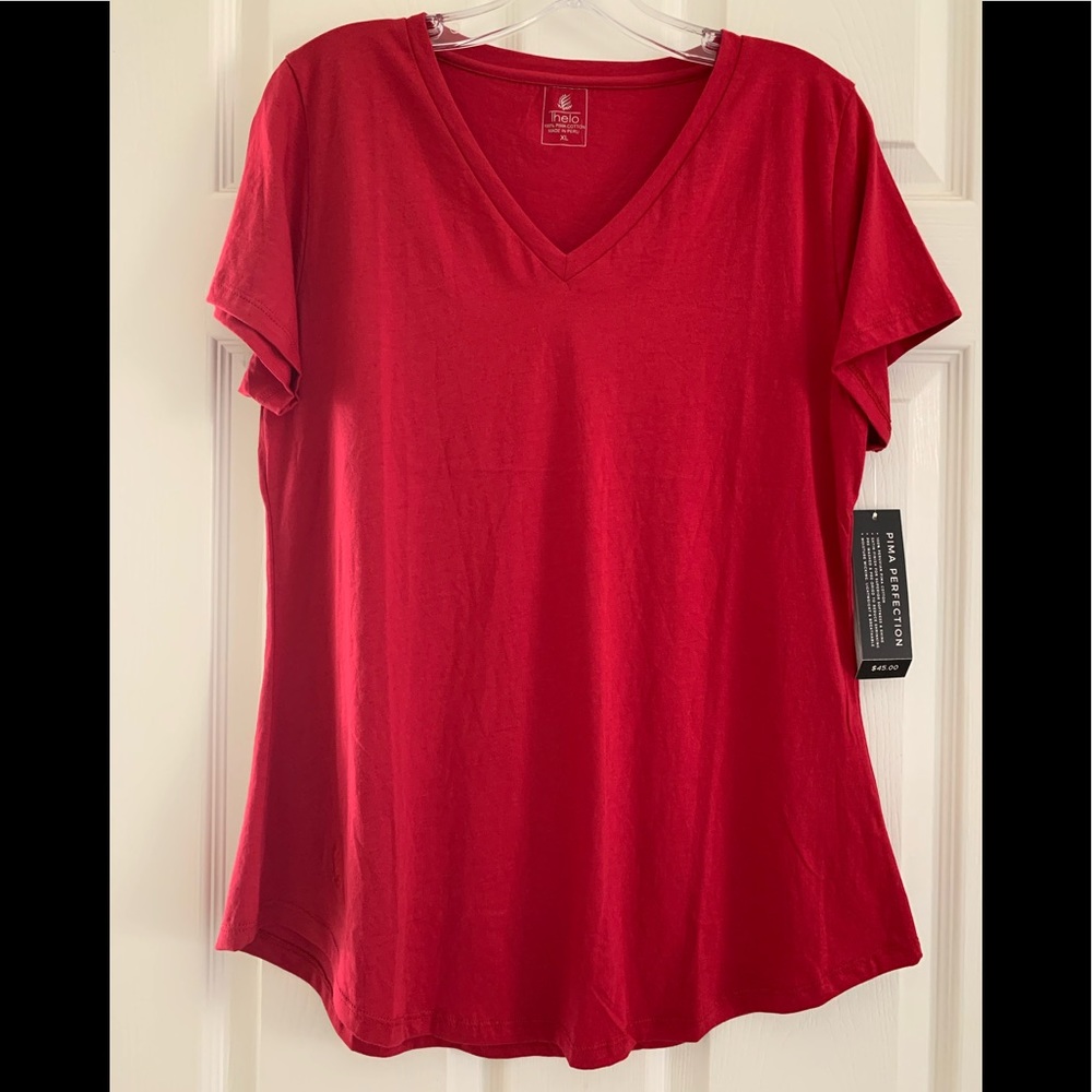 Tops, Thelo, size XL, color red, pima cotton